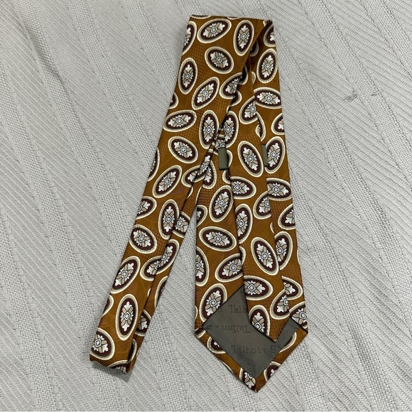 Vintage Talbott Studio for Nordstrom/Robert Talbott necktie, gold w/oval design - Picture 6 of 7